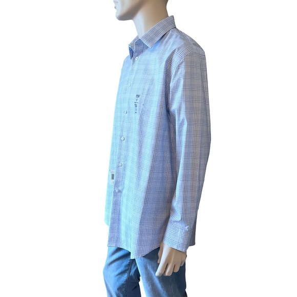 Calvin Klein Dress Shirt Cotton Long Sleeve Steel + Wrinkle Free Regular Fit - Picture 5 of 14